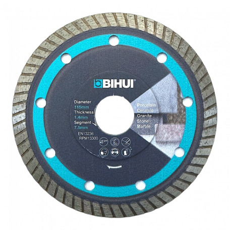 Диск алмазный BIHUI THIN TURBO 115 мм для керамогранита/мрамора/гранита (DCBT115)