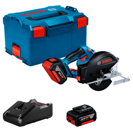 Аккумуляторная циркулярная пила Bosch Professional GKM 18V-50 с 2 аккумуляторами + кейс (06016B8002)