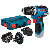 Бесщеточная аккумуляторная дрель-шуруповерт Bosch Professional GSR 12V-35 FC в L-Boxx 102 с 4 адаптерами, без акб и з/у (06019H3003)