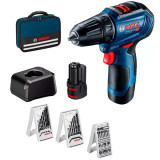 Безщітковий акумуляторний шуруповерт Bosch Professional GSR 12V-30 (з комплектом оснастки) (0615990M4E)