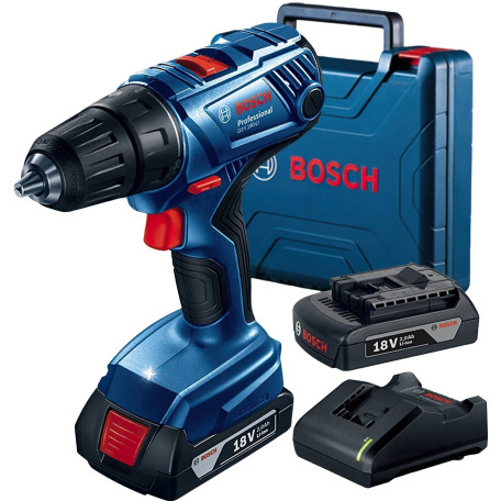 Аккумуляторная дрель шуруповерт Bosch Professional GSR 180-Li в чемодане с 2 акб GBA 18V 2 Ah и з/у GAL 18V-20 (06019F8109)
