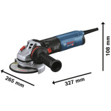 Угловая шлифмашина Bosch Professional GWS 14-125 S с регулировкой и антивибрационной рукояткой (06017D0100)