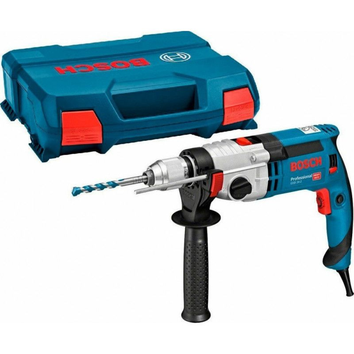 Дриль ударний Bosch Professional GSB 24-2 в L-Case з БЗП (060119C801)