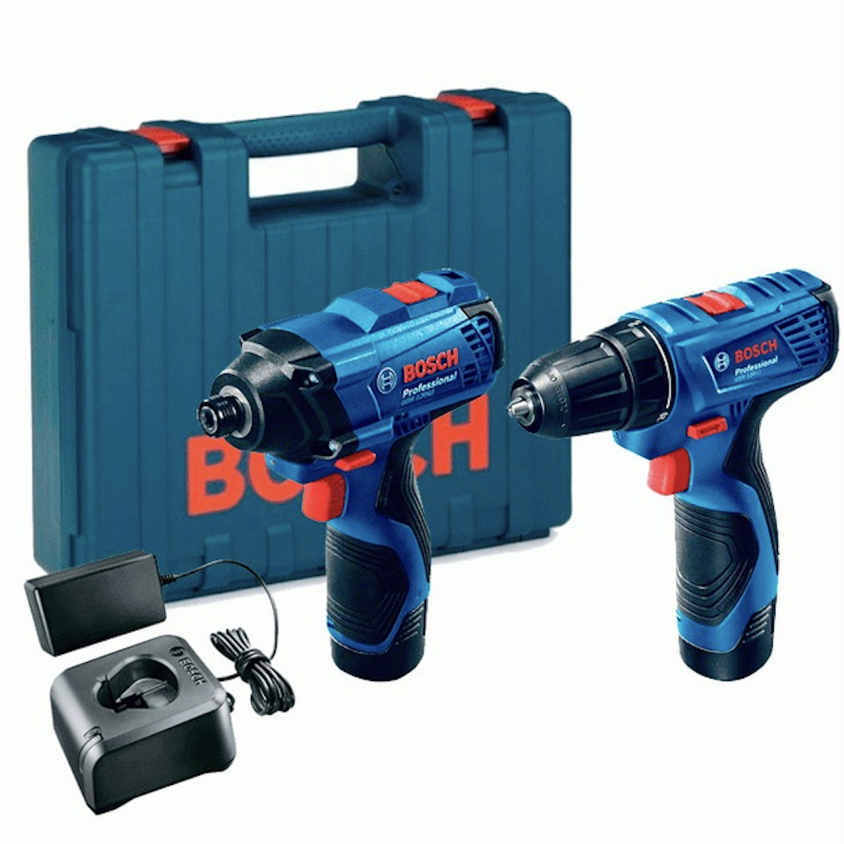 Набор инструментов Bosch Professional дрель-шуруповерт GSR 120-LI + ударный гайковерт GDR 120-LI в вализе с 2 акб GBA 12V по 2.0Ah и з/у (06019G8023)