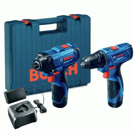 Набор инструментов Bosch Professional дрель-шуруповерт GSR 120-LI + ударный гайковерт GDR 120-LI в вализе с 2 акб GBA 12V по 2.0Ah и з/у (06019G8023)
