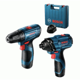 Набор инструментов Bosch Professional дрель-шуруповерт GSR 120-LI + ударный гайковерт GDR 120-LI в вализе с 2 акб GBA 12V по 2.0Ah и з/у (06019G8023)