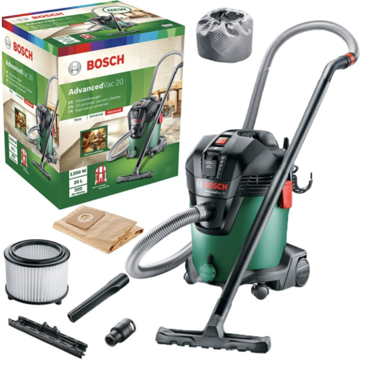 Пилосос вологого та сухого прибирання Bosch AdvancedVac 20 (06033D1200)