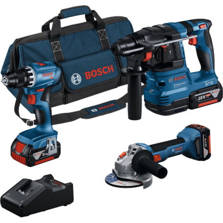 Комбо-набор Bosch GSR 18V-45 + GWS 18V-8 + GBH 18V-22, 3x GBA 4.0Ah, GAL 18V-40, M-BAG (0615A5007L)