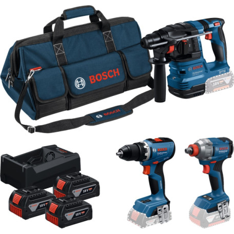 Комбо-набір Bosch GSR 18V-65 + GDX 18V-285 + GBH 18V-22, 3x GBA 5.0Ah, GAL 12V-18V-80, M-BAG (0615A50093)