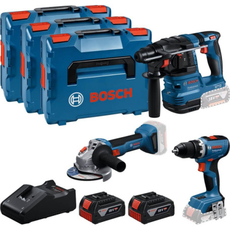 Комбо-набор Bosch GSR 18V-65 + GBH 18V-22 + GWS 18V-8, 2x GBA 5.0Ah, GAL 18V-40, 3x L-BOXX (0615A5009G)