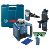 Ротаційний лазерний нівелір Bosch Professional GRL 300 HVG у валізі з приймачем LR1, пультом RC1, тримачем WM 4, акб, ж/п, окулярами, мішенню (0601061701)