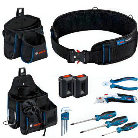 Набор ручных инструментов Bosch Professional + пояс + сумки (1600A02H5C)