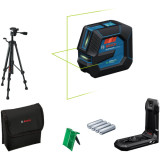Лазерний лінійний нівелір Bosch GLL 20-22 G Professional з батарейками, штативом, тримачем LB 10 та аксесуарами (0601065601)