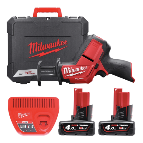 Пила сабельная аккумуляторная бесщеточная Milwaukee M12 CHZ-402C (ЗУ, 2×4 Ач, кейс) (4933500571)