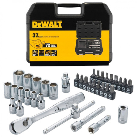 Набор торцевых головок и бит DeWALT, 1/4, 37 предметов (DWMT19238-1)