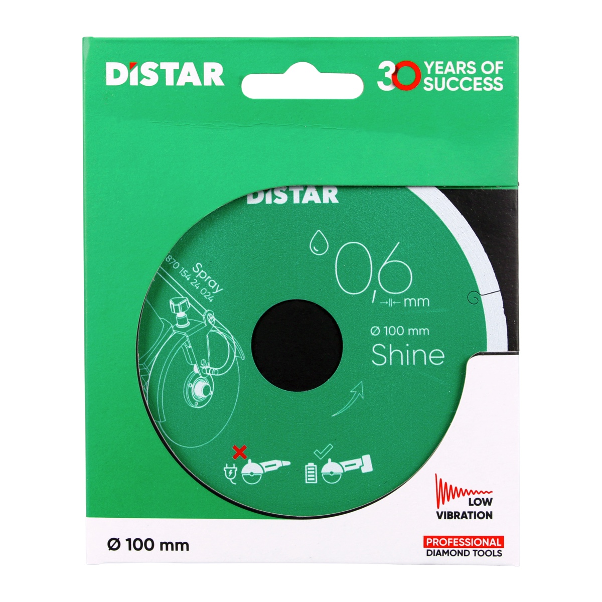 Алмазный диск для керамики и керамогранита Distar SHINE 100x0,6x22,23 мм (11133034025)