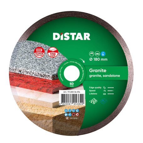 Диск алмазный Distar Granite 180 мм для гранита/плотного песчаника (11120034014)