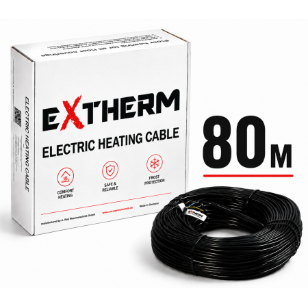 Двожильний нагрівальний кабель EXTHERM ETC ECO, 80 м (ECO20-1600)