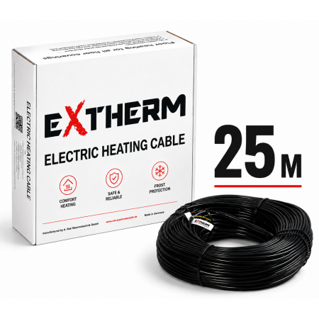 Двожильний нагрівальний кабель EXTHERM ETC ECO, 25 м (ECO20-500)