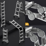 Универсальная телескопическая лестница MADOLI Bafen Midoli 5×5 ступени + колеса (FIXSTEP5P)