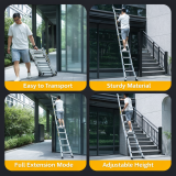Универсальная телескопическая лестница MADOLI Bafen Midoli 5×5 ступени + колеса (FIXSTEP5P)