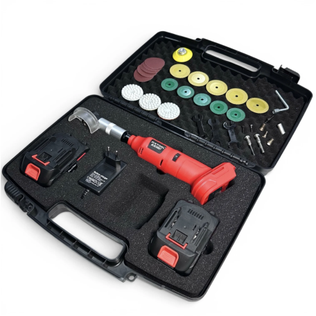 Аккумуляторная угловая шлифмашина / гравер FIXTOOL Pomogator BLACKOUT Red PR20A (2 АКБ 4.0Ah, 21V) (FIX200RED-4A)