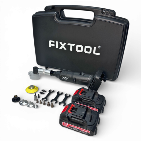 Угловая аккумуляторная шлифмашина FIXTOOL Pomogator BLACKOUT с 2 АКБ 2,5A 21V (FIX200WBAT22BK)