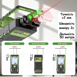 Лазерный дальномер Huepar SW-T50, 3-в-1 (дальномер + уровень + рулетка 2 м.) (449020)