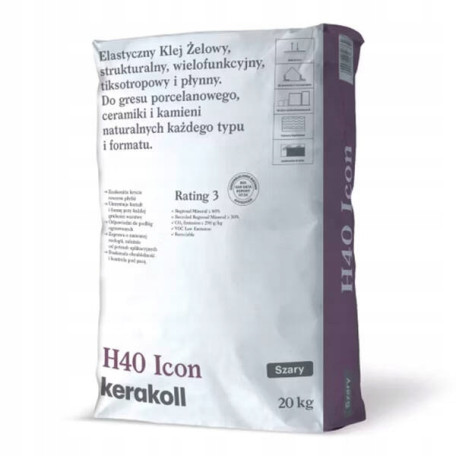 Клей для плитки Kerakoll H40 Icon, 20 кг, серый (82685)
