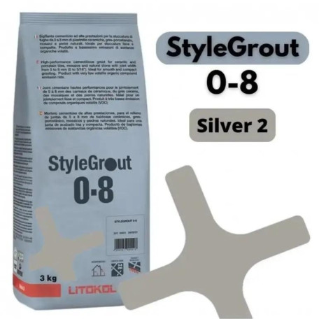 Цементная затирка StyleGrout 0-8 (Silver 2) 3 кг (SG08SLV20063)