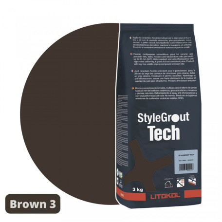 Цементная затирка StyleGrout Tech 0-20 (Brown 3) 3 кг (SGTCHBRW30063)