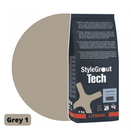 Цементная затирка StyleGrout Tech 0-20 (Grey 1) 3 кг (SGTCHGRY10063)