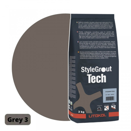 Цементная затирка StyleGrout Tech 0-20 (Grey 3) 3 кг (SGTCHGRY30063)
