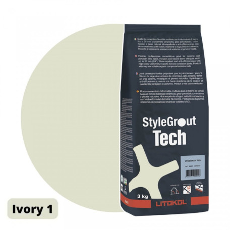 Цементная затирка StyleGrout Tech 0-20 (Ivory 1) 3 кг (SGTCHIVR10063)