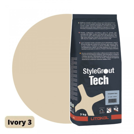 Цементная затирка StyleGrout Tech 0-20 (Ivory 3) 3 кг (SGTCHIVR30063)
