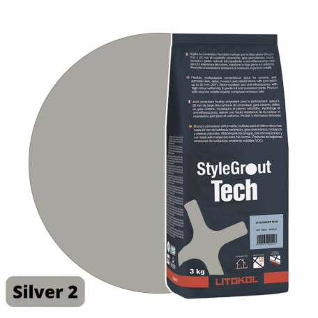 Цементная затирка StyleGrout Tech 0-20 (Silver 2) 3 кг (SGTCHSLV20063)
