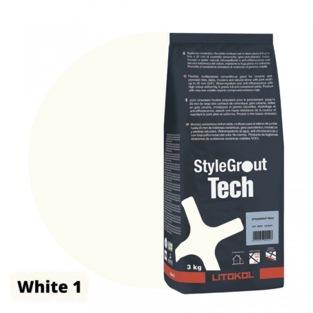 Цементная затирка StyleGrout Tech 0-20 (White 1) 3 кг (SGTCHWHT10063)