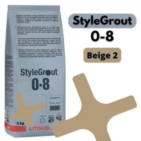 Цементная затирка StyleGrout 0-8 (Beige 2) 3 кг (SG08BGE20063)