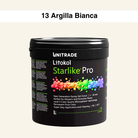 Эпоксидная гелевая затирка Litokol Starlike Pro 13 Argilla Bianca 2,5 кг (STPROARB02.5)