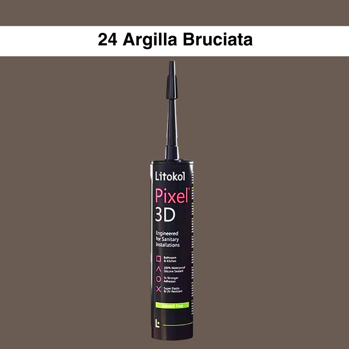 Силіконовий герметик LITOKOL Pixel 3D-24 Argilla Bruciata, 300 мл (PX3DAGB0121)