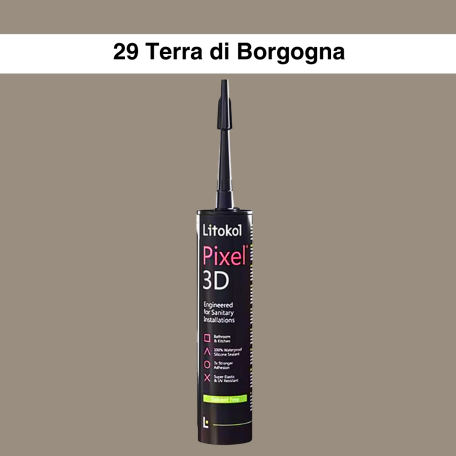 Силиконовый герметик LITOKOL Pixel 3D - 29 Terra di Borgogna, 300 мл (PX3DTBG0121)