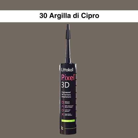 Силиконовый герметик LITOKOL Pixel 3D - 30 Argilla di Cipro, 300 мл (PX3DARC0121)