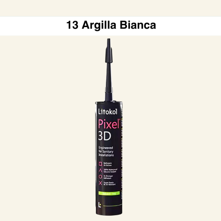 Силиконовый герметик LITOKOL Pixel 3D - 13 Argilla Bianca (белая глина/светло-бежевый), 300 мл (PX3DARB0121)