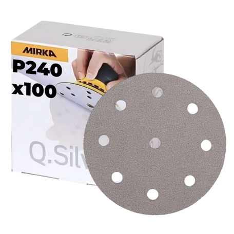 Шлифовальный круг Mirka Q.SILVER 125мм, 9 отверстий Р240, 100 шт/уп (3661809925)