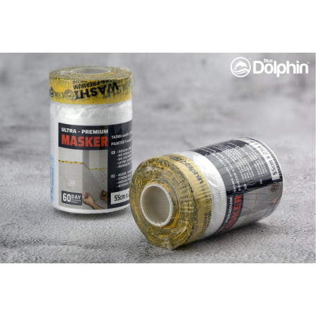 Защитная укрывочная пленка с малярной лентой Blue Dolphin Masker Washi Ultra Premium 55 см х 23 м (MW55_59215)