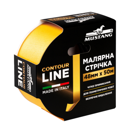 Малярная лента MUSTANG CONTOUR LINE 48 мм × 50 м, жёлтая (ITWP4850G)
