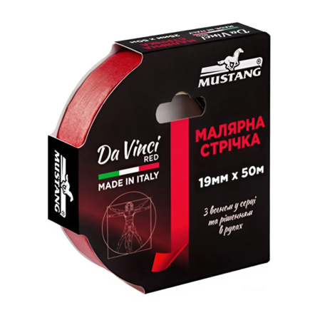 Малярная лента MUSTANG Da Vinci RED 19 мм × 50 м, красная (ITWP1950R)