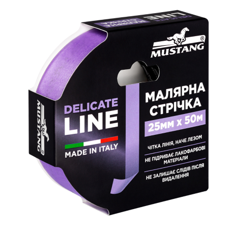 Малярная лента MUSTANG DELICATE LINE 25 мм × 50 м, фиолетовая (ITWP2550L)