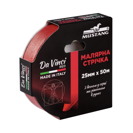 Малярная лента MUSTANG Da Vinci RED 25 мм × 50 м, красная (ITWP2550R)