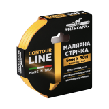 Малярна стрічка MUSTANG CONTOUR LINE 6 мм × 50 м, (3шт/компл), жовта (ITWP650G)